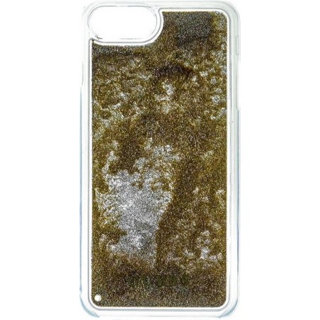 Guess Liquid Glitter Triangle Hard Case voor Apple iPhone 7 (4.7") - Goud