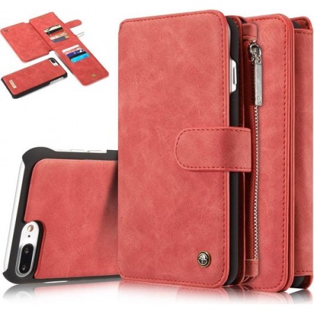 Leren Wallet iPhone 7/8 Plus  - Rood - Caseme