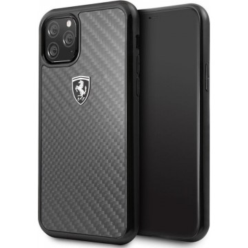 iPhone 11 Pro Backcase hoesje - Ferrari - Effen Zwart - Carbon