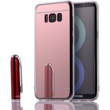 2in1 Spiegel en Hoesje voor Samsung Galaxy S8 Plus - Roz-Metallic