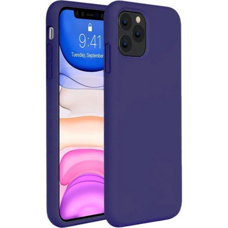 iPhone 11 Pro Hoesje Siliconen Case Hoes Back Cover TPU - Donker Blauw