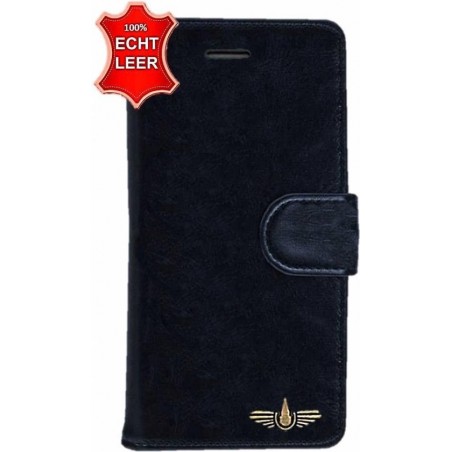 Galata Wallet case iPhone 7 Plus / 8 Plus case echt leer zwart hoesje