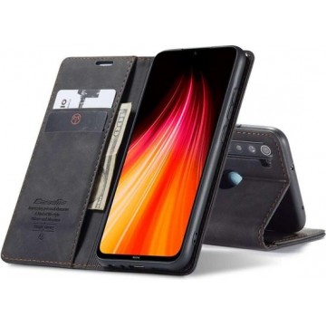 CASEME Xiaomi Redmi Note 8 Retro Wallet Case - Zwart