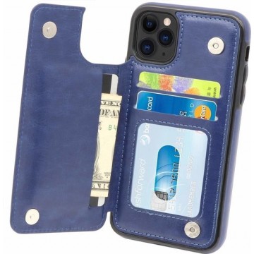 iPhone 11 Pro wallet case - blauw met Privacy Glas