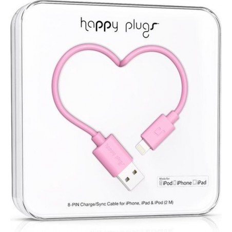 Happy Plugs Apple Lightning kabel, roze