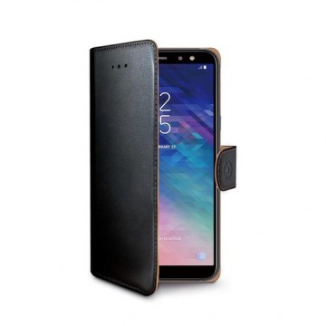 Celly - Samsung Galaxy A6 Plus (2018) - Wally Bookcase Black - Openklap Hoesje Samsung Galaxy A6 Plus - Samsung Case Black