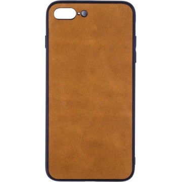 Leren Telefoonhoesje iPhone 7 PLUS  – Bumper case - Cognac Bruin
