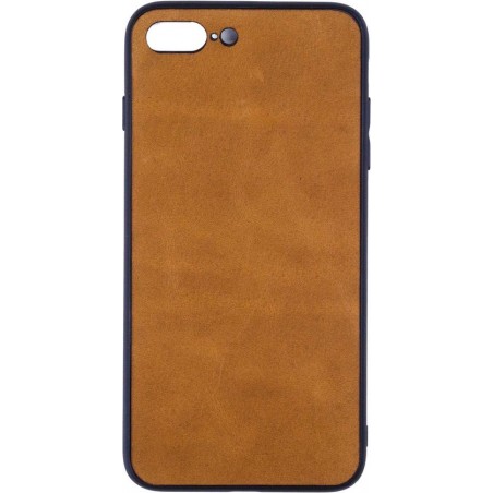 Leren Telefoonhoesje iPhone 7 PLUS  – Bumper case - Cognac Bruin
