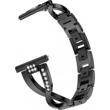 Let op type!! X-vormige Diamond RVS pols riem horlogeband voor Galaxy horloge actieve 20mm (zwart)