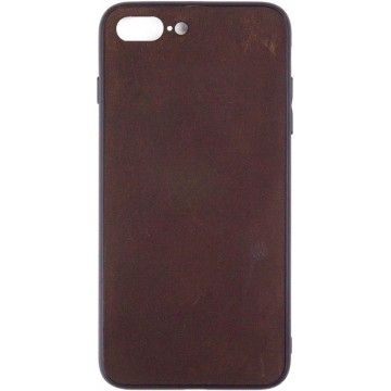 Leren Telefoonhoesje iPhone 8 PLUS – Bumper case - Chocolade Bruin