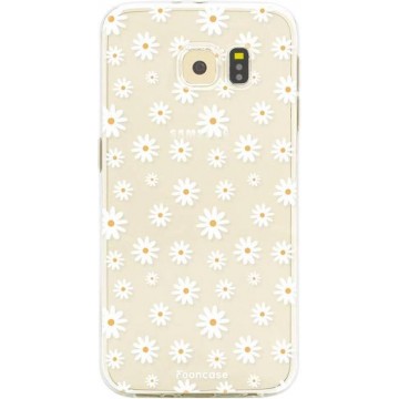 FOONCASE Samsung Galaxy S6 hoesje TPU Soft Case - Back Cover - Madeliefjes