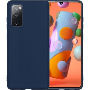 Samsung A41 Hoesje Back Cover Siliconen Case Hoes - Donker blauw