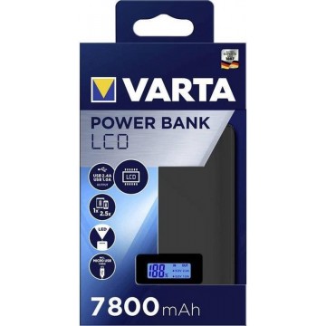 Varta Powerbank LCD Dual USB / 7800mAh - Zwart