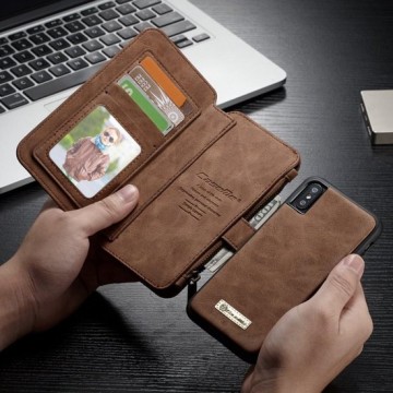 Wallet bookcase met afneembare magnetische hardcase iPhone X/Xs - bruin - Caseme