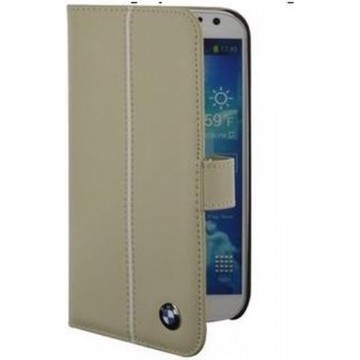 MP Case BMW Originele Bookstyle Leather Hoesje Samsung Galaxy S4 i9500 Creme