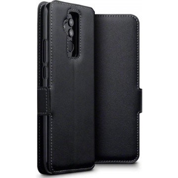 Qubits - lederen slim folio wallet hoes - Huawei Mate 20 Lite - zwart
