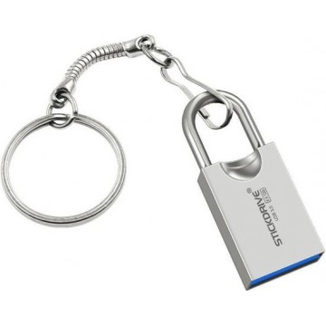 Let op type!! STICKDRIVE 32GB USB 3 0 hoge snelheid creatieve liefde Lock Metal U schijf (zilver grijs)