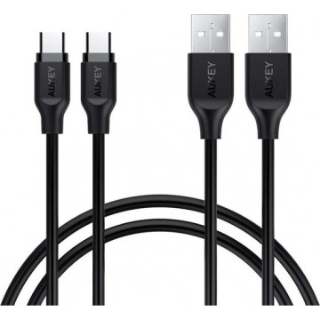 Aukey -  Premium USB C kabel 2 Pack 1 meter - Zwart