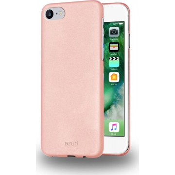 Azuri metallic hoesje met soft touch coating - Voor Apple iPhone 7 en Apple iPhone 8 - Goud/Roze