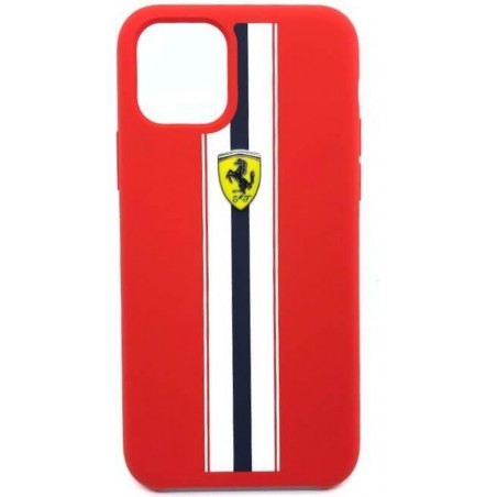 Ferrari Stripes Backcover Hoesje iPhone 11 Pro - Rood