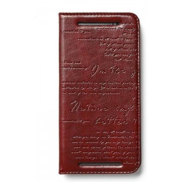 Zenus hoesje voor HTC One M8 Lettering Diary - Wine