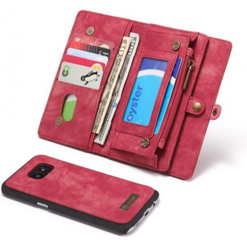 CaseMe Vintage Wallet Case Hoesje Samsung Galaxy S7 Edge - Rood