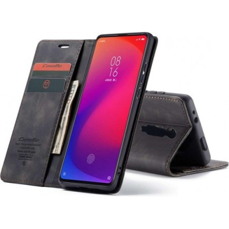 CASEME Xiaomi Mi 9T Retro Wallet Hoesje - Zwart