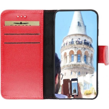 Galata - Slim Echt Leer Samsung Galaxy Note 20 - BookCase - Rood