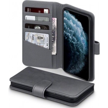Qubits - luxe echt lederen wallet hoes - iPhone 11 Pro Max - Grijs