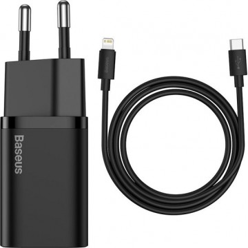 20W USB C Oplader met USB C naar Lightning Kabel - Snellader / Fast Charger - iPhone Oplader - Zwart