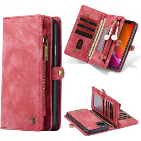 CASEME Apple iPhone 11 Vintage Portemonnee Hoesje - Rood