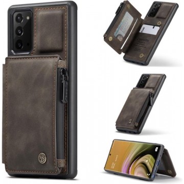 CASEME Back Cover Wallet Hoesje voor Samsung Galaxy Note 20 - Coffee
