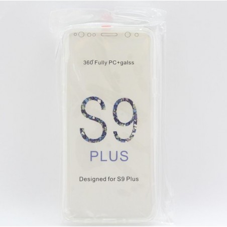 Hoesje Transprant Samsung Galaxy S9 Plus Hoesje - Dual TPU Case - 360 Graden Cover - 2 in 1 Cases ( Voor en Achter) Transparant
