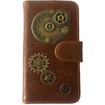 MP Case® PU Leder Mystiek design Bruin Hoesje voor Apple iPhone 7 / 8  (4.7) Time Figuur book case wallet case