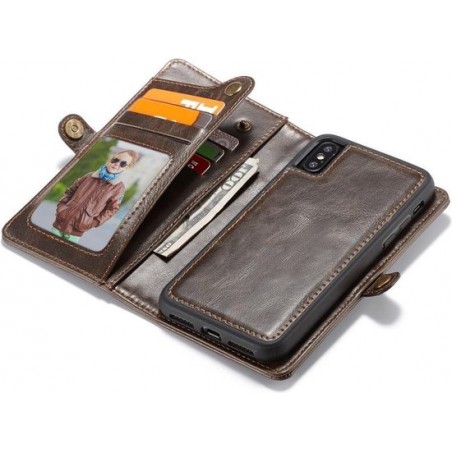 CASEME Apple iPhone X PU Lederen Portemonnee Wallet - Coffee