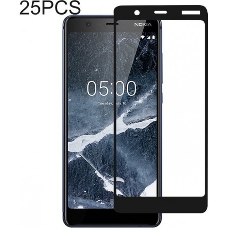 25 PCS Full Glue Full Cover Screenprotector Gehard glasfolie voor Nokia 5.1