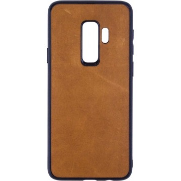 Leren Telefoonhoesje Samsung S9 PLUS – Bumper case - Cognac Bruin