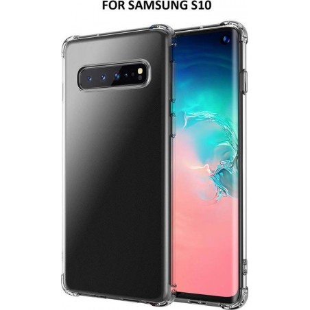 Samsung Galaxy S10 Hoesje Schokbestendig Transparant / doorzichtig met EXTRA STEVIGE HOEKEN  voor nog betere bescherming