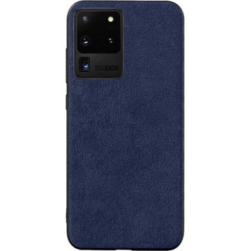 Samsung Galaxy S20 Ultra Alcantara case Blauw