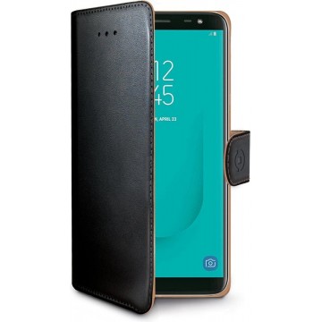 Celly - Samsung Galaxy J6 (2018) - Wally Bookcase Black - Openklap Hoesje Samsung Galaxy J6 - Samsung Case Black