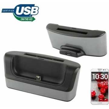 3 in 1 (Data Sync + Dock Charger + extra batterijlader) USB oplaadstation, voor LG Optimus G Pro / E980 / E985 / F240 (zwart)