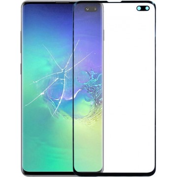 Let op type!! Front Screen Outer Glass Lens for Galaxy S10+ SM-G975F/DS  SM-G975U  SM-G975W (Black)