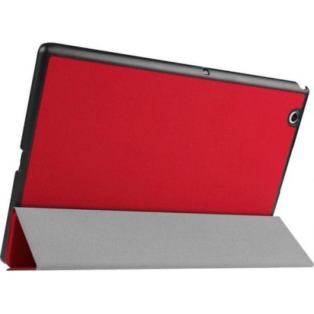 Kruis structuur horizontaal Flip lederen hoesje met 3-vouw houder voor Sony Xperia Z4 Tablet(rood)
