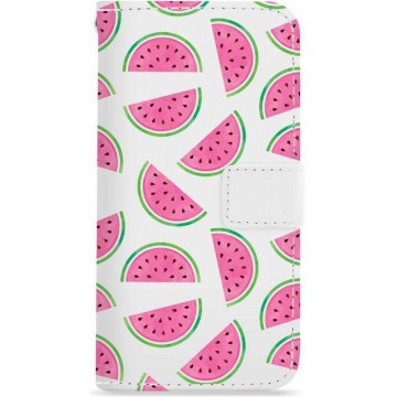 FOONCASE iPhone 7 Plus hoesje - Bookcase - Flipcase - Hoesje met pasjes - Watermeloen