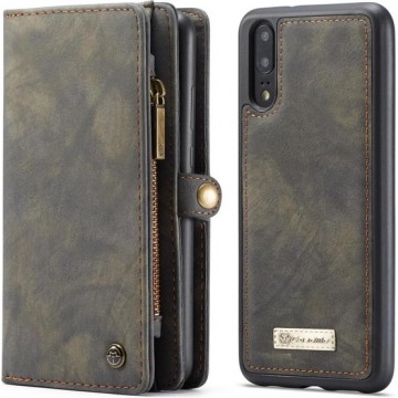 CaseMe Vintage Wallet Case Hoesje Huawei P20 Pro - Zwart