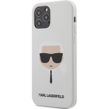 Karl Lagerfeld Apple iPhone 12 / 12 Pro Wit Backcover hoesje - Karl's Head