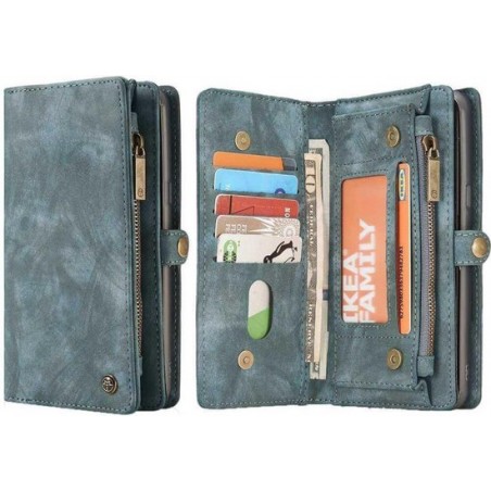 CaseMe Vintage Wallet Case Hoesje Huawei Mate 20 Pro - Blauw