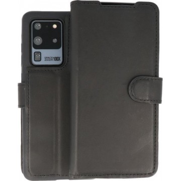 BAOHU Handmade Leer Telefoonhoesje Wallet Cases voor Samsung Galaxy S20 Ultra - Zwart