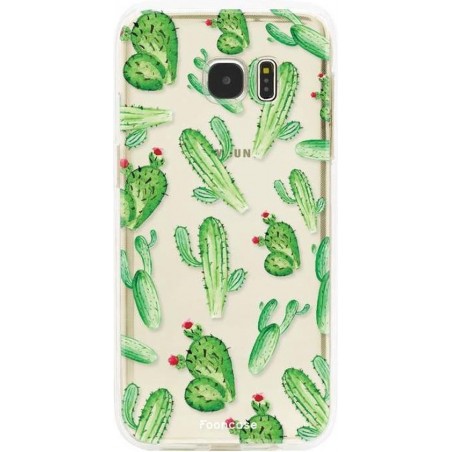 FOONCASE Samsung Galaxy S7 Edge hoesje TPU Soft Case - Back Cover - Cactus