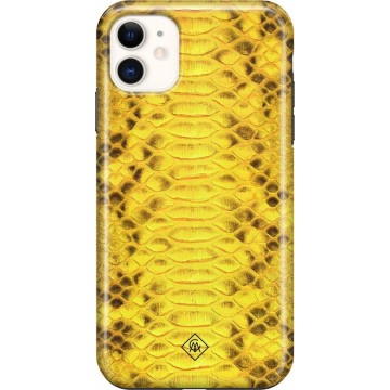 iPhone 11 rondom bedrukt hoesje - Yellow snake
